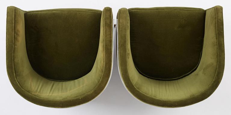 Harvey Probber, a pair of armchairs, USA, 1960s-70s.