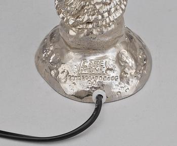 BORDSLAMPA, vitmetall, Pierre Casenove, Fondica, Frankrike, 1900-talets andra hälft, nr 94.