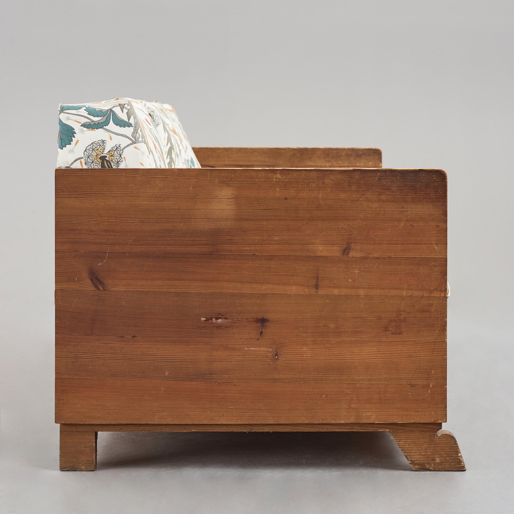 Axel Einar Hjorth, a stained pine sofa "Sport", Nordiska Kompaniet, Sweden 1930's.