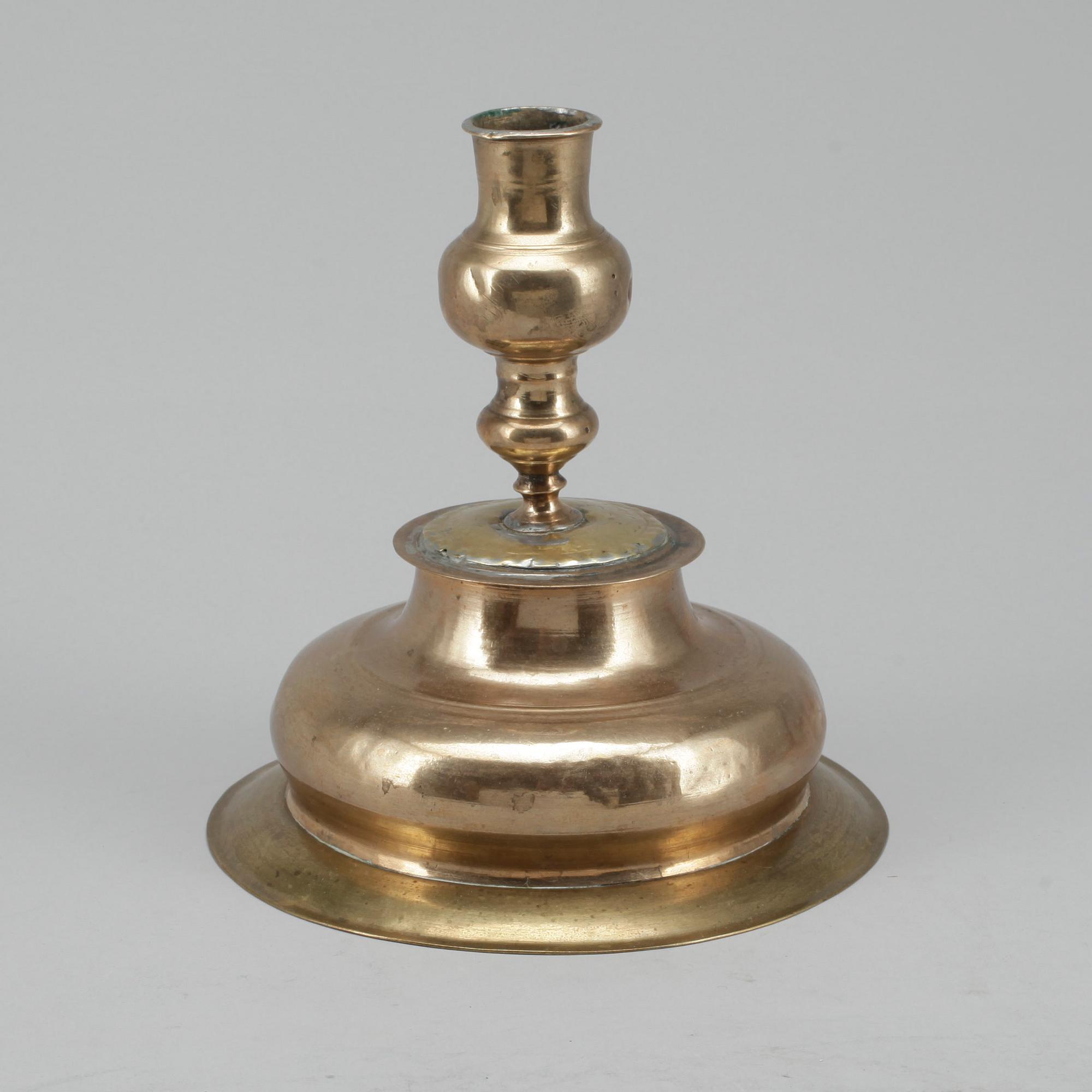 LJUSSTAKE, mässing, barock, 1600-tal.