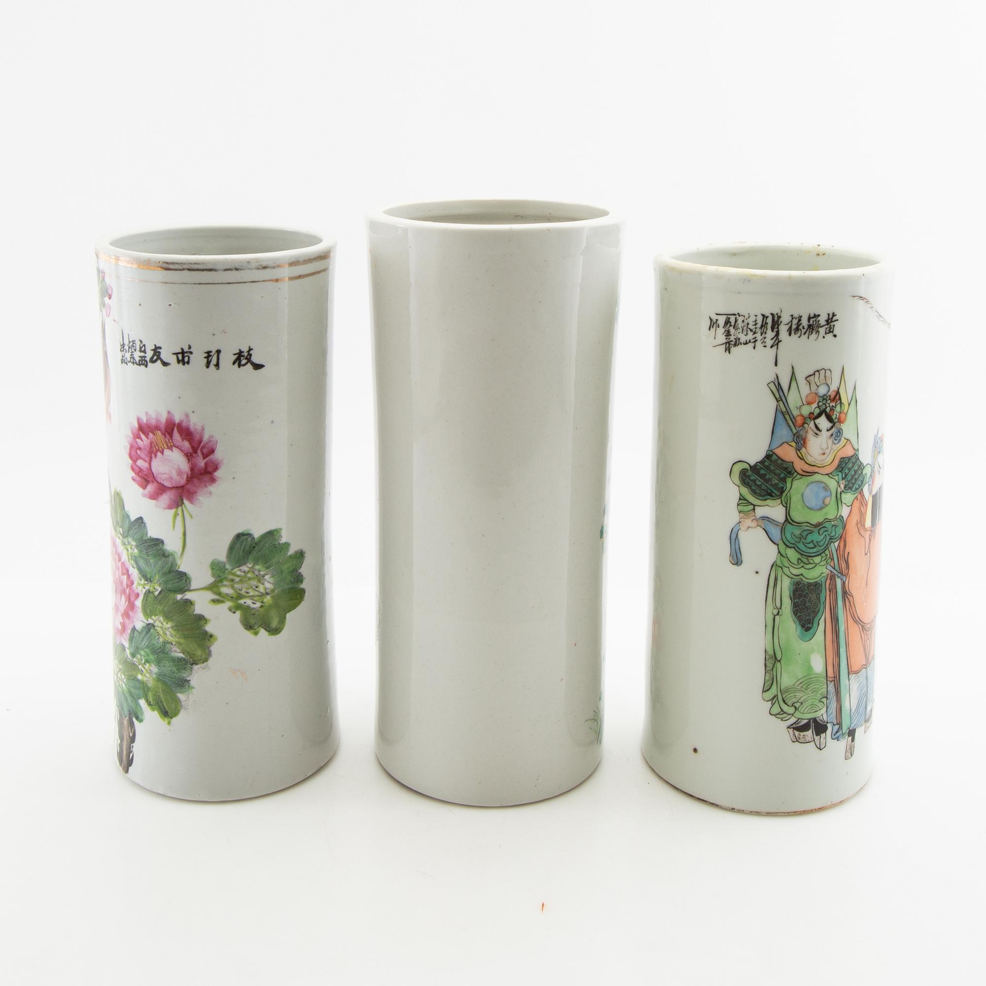 Vaser 3 st Kina 1900-tal porslin.