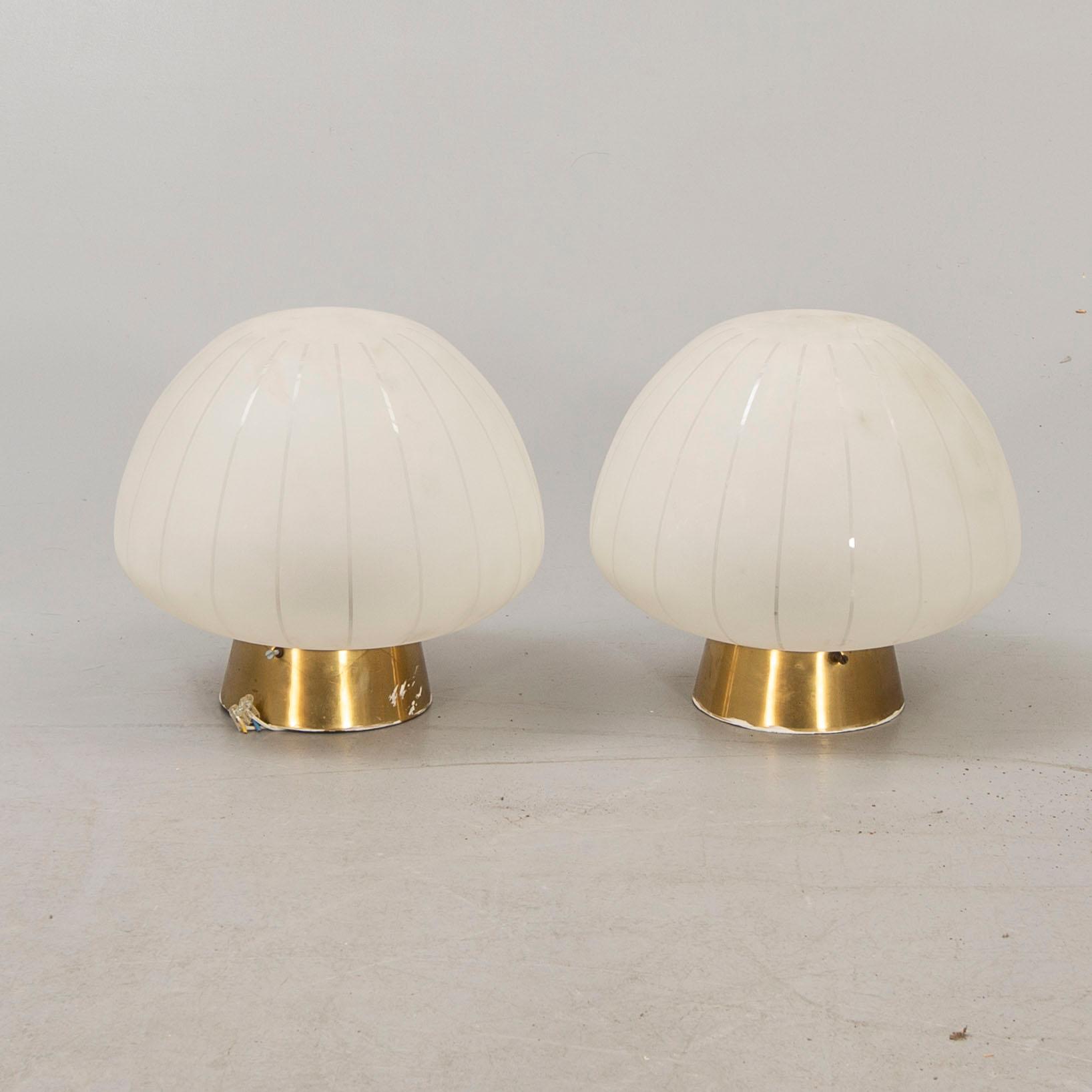 A pair of 1940/50s wall/ceiling lamps.