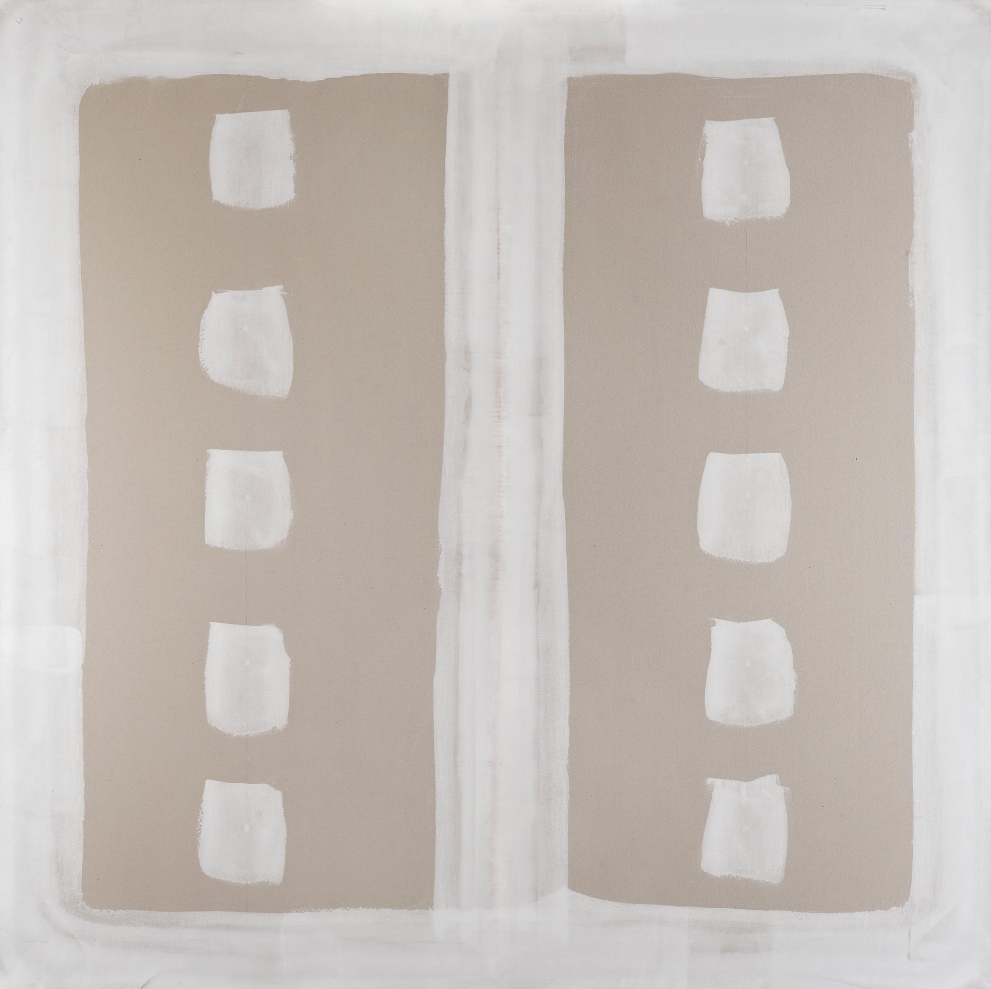 Clay Ketter, "White Over Grey Wall Painting".
