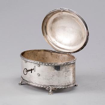 A Swedish 18th century silver sugar-casket, mark of Stephan Westerstråhle, Stockholm, 1798.