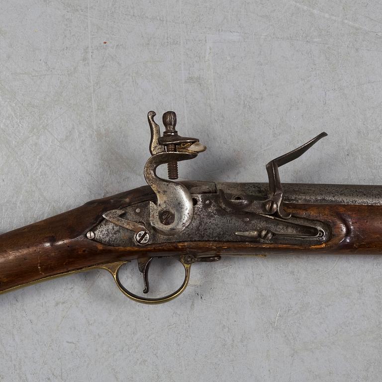 A British military late 18th century flintlock musket.