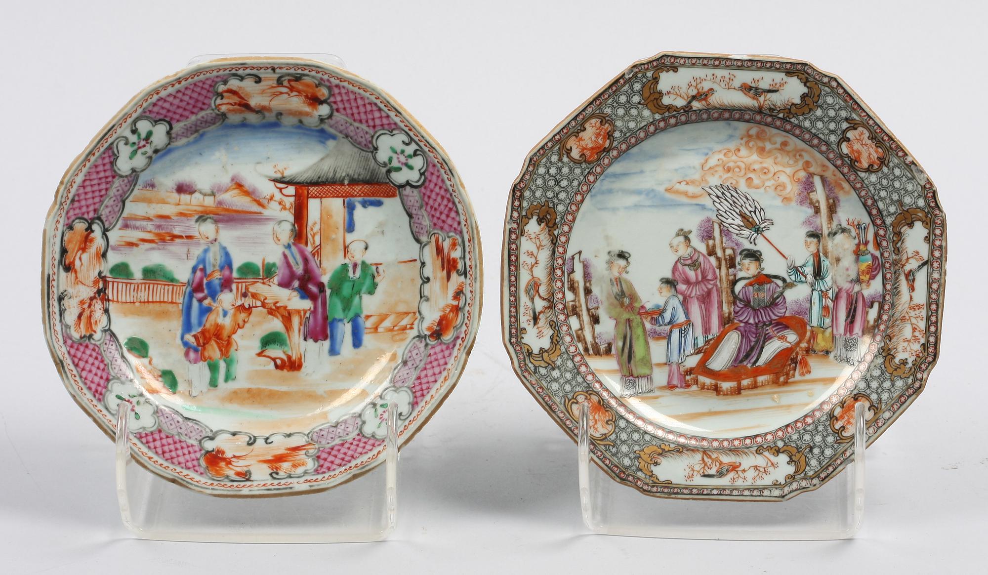 ASSIETTER, 2 st, porslin, Qianlong, Kina, 1700-tal.