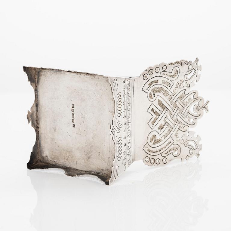 A silver salt-chair, maker's mark of Wilhelm Porthan, Vyborg 1902.