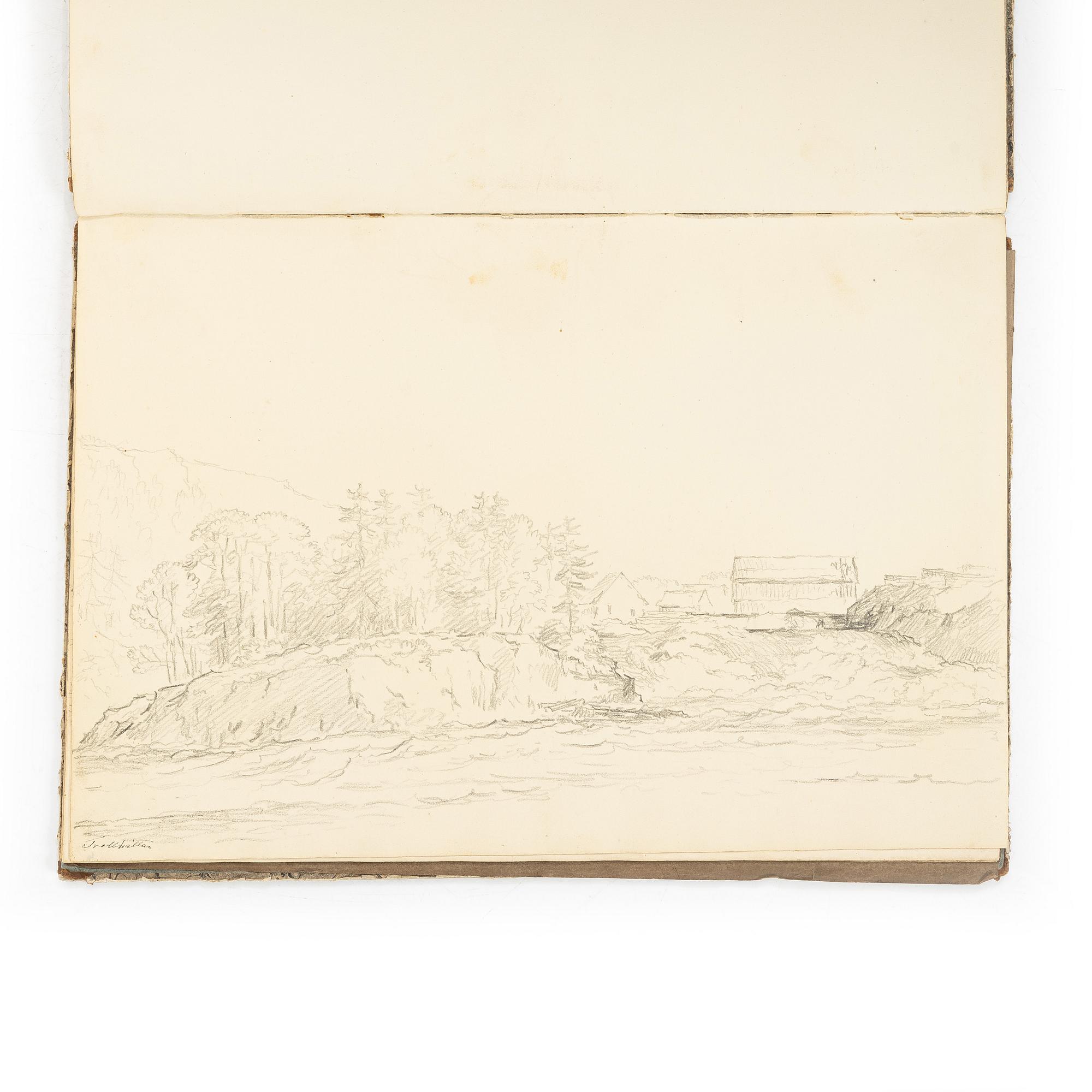 Carl Johan Fahlcrantz, Sketchbook with 28 topographical pencil drawings.