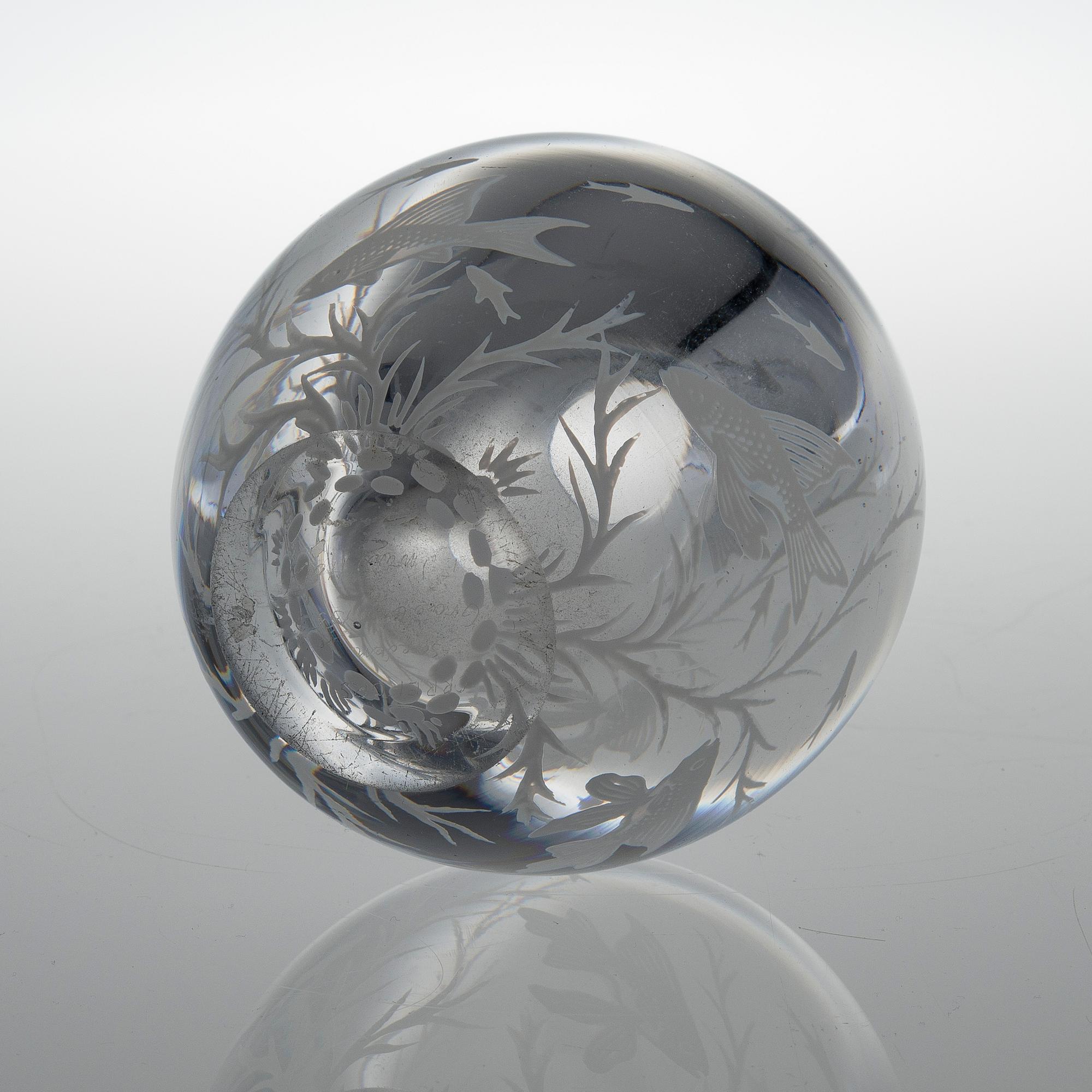 EDWARD HALD, VASE, glass, signed Orrefors Graal Nr 1550 Edward Hald.