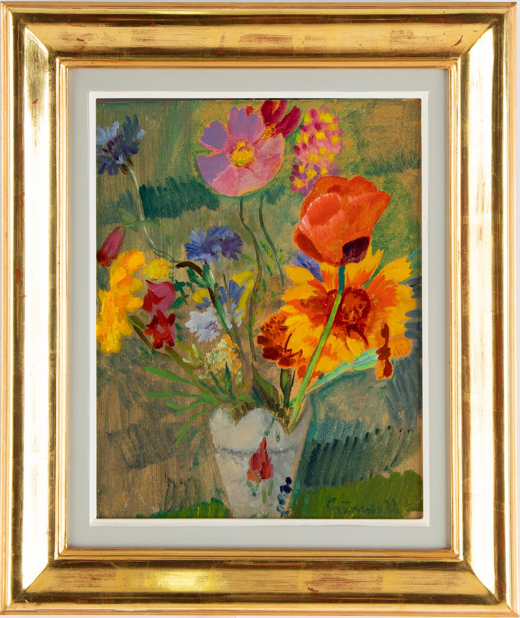 Isaac Grünewald, olja på pannå, signerad.