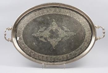 BRICKA, nysilver, sent 1800-tal.
