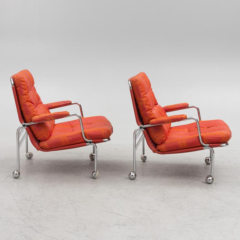 Bruno Mathsson, armchairs, a pair, "Karin", 1970s.