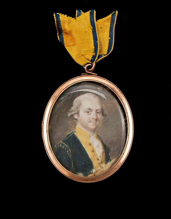 MINIATYR, gouache på ben, Sverige omkring 1800.