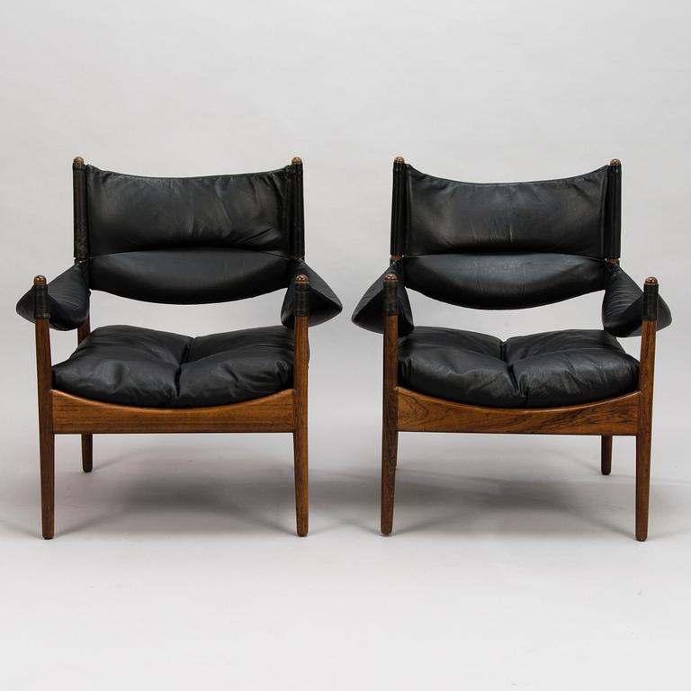 CHRISTIAN VEDEL, a pair of 1960's 'Modus' armchairs and two stools for Sören Willadsen, Denmark.