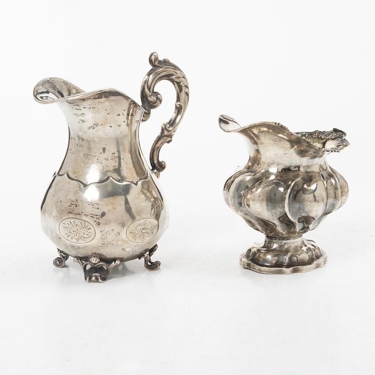 Nyrokoko, 1820, Creamers, 2 pcs, silver, GT Folcker, Stockholm 1857, respectively Moscow, Russia 1844.