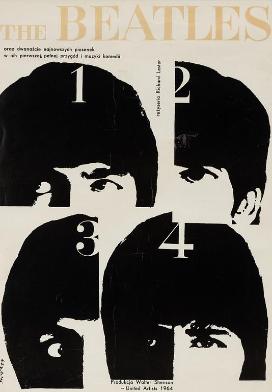 Waldemar Swierzy, a promotional poster, The Beatles, "A Hard Day’s Night”, Walter Shenson/United Artists, 1964.