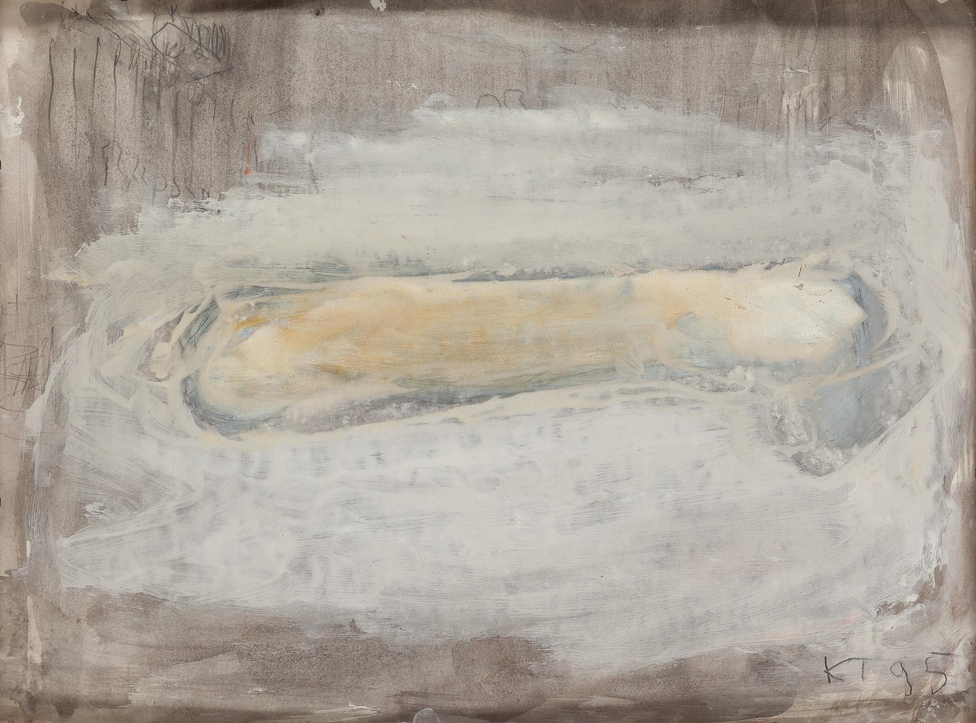 Kain Tapper, gouache and mixed media, signed and dated -95.