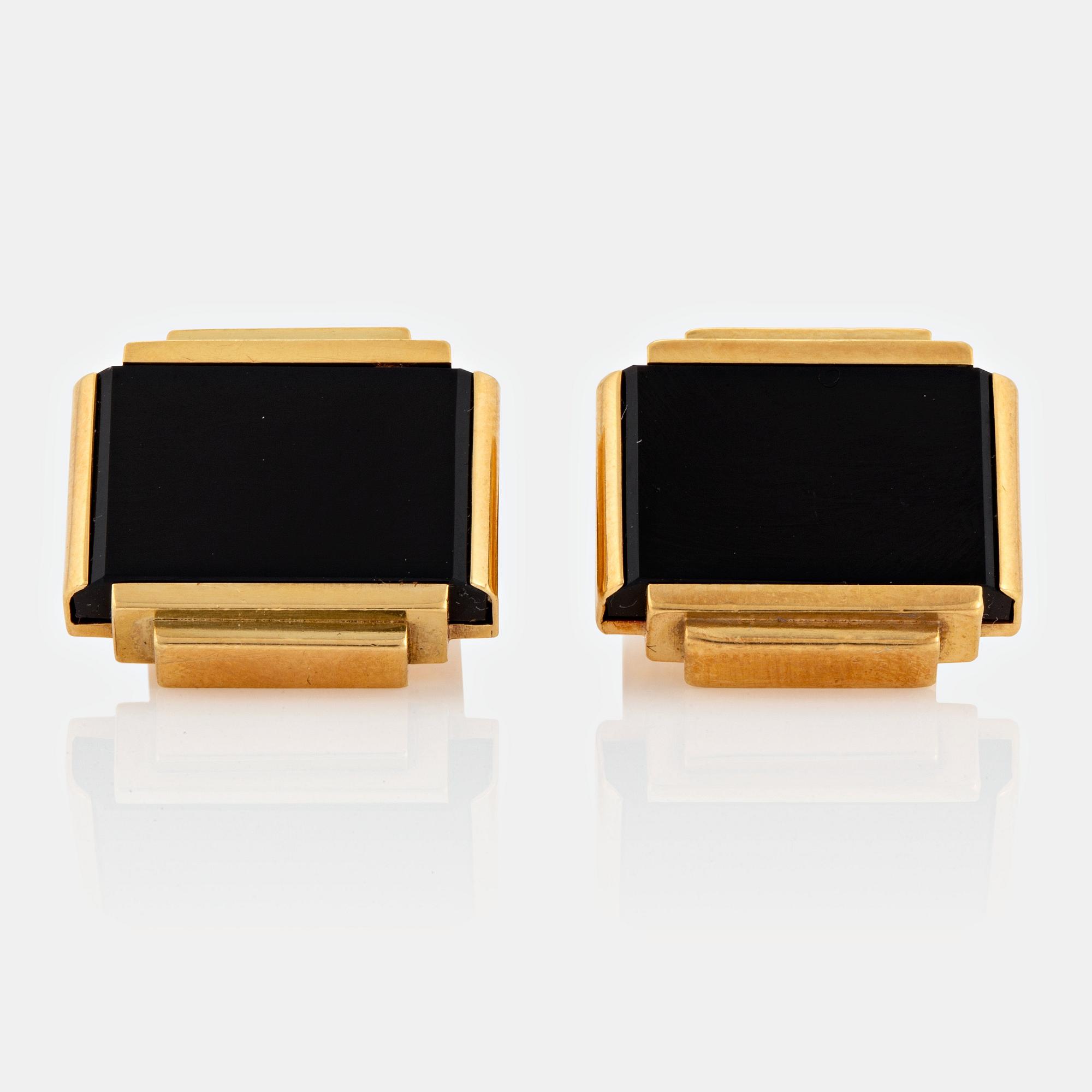 Wiwen Nilsson, manschettknappar, ett par, Lund 1960, 18K guld.