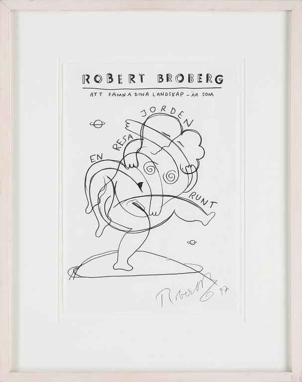 ROBERT BROBERG, tuschteckning, signerad och daterad -97.
