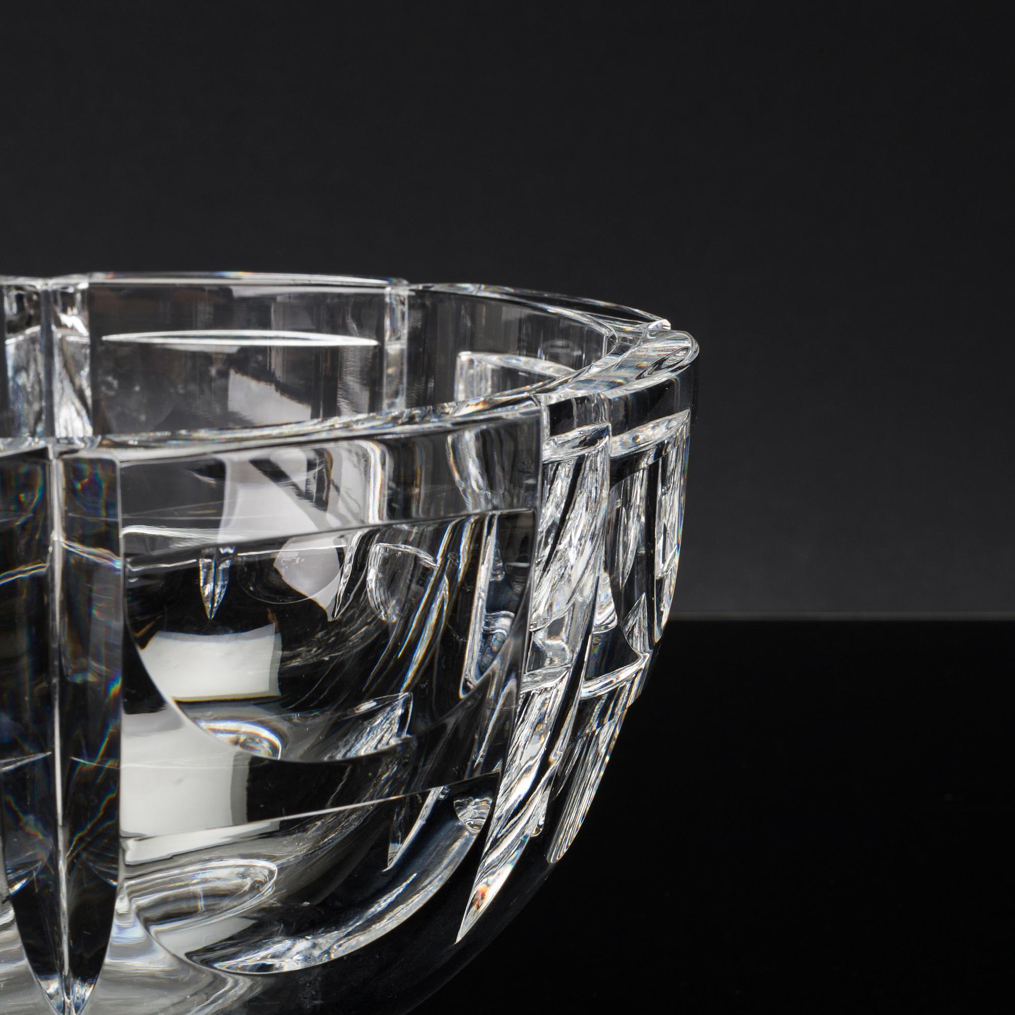 SKÅLAR, ett par, glas, "Tusen Fönster", Simon Gate, Orrefors, 1900-talets mitt.