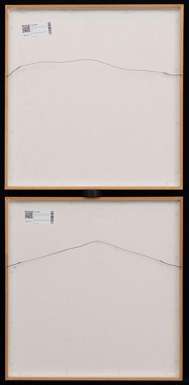 PETER HAHNE, two signed and numbered colour etchings.