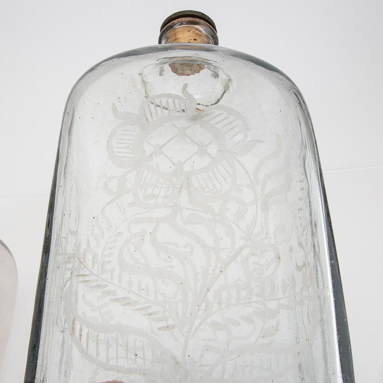 A set of four 19th/20th century glass decanters.