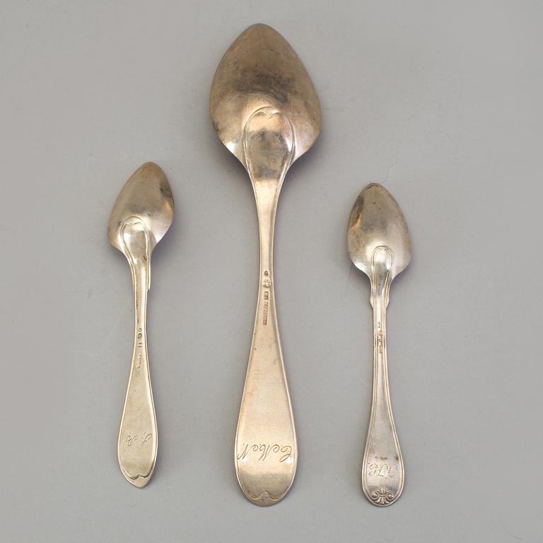 JOHAN CARLSSONS änka, Norrköping 1836, Matskedar, 6 st, silver.