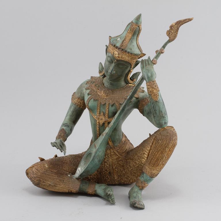 SKULPTUR, patinerad metall, orientalisk, 1900-tal.