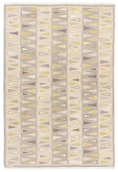 319. Ingrid Dessau, a carpet, 'Pilevall', flat weave and tapestry weave, c. 258 x 173 cm, signed KLH ID.