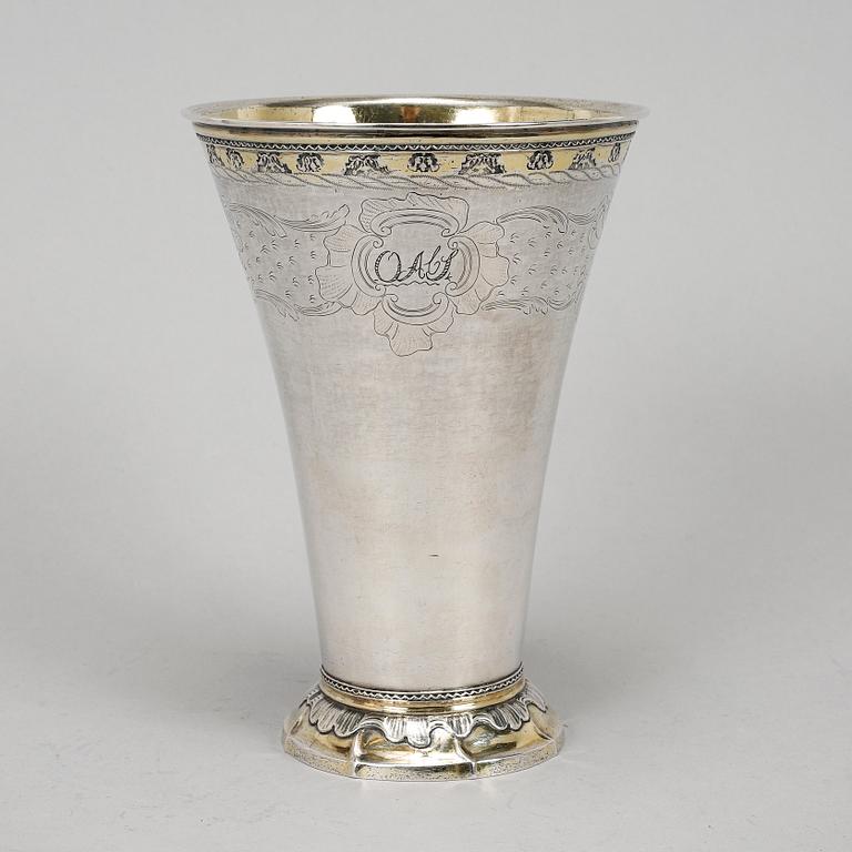 Johan Pettersson Berg, bägare, silver, Norrköping 1763.