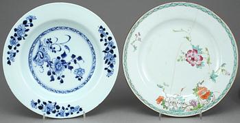 TALLRIKAR, 7 st, kompaniporslin, Kina, Qianlong 1736-95.