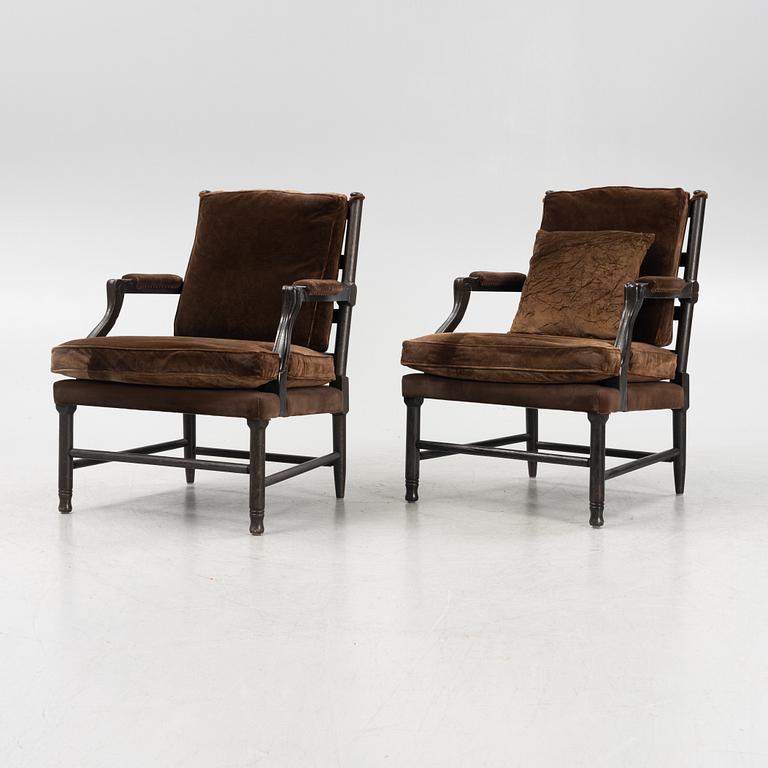 Karmstolar, ett par, Gripsholmsmodell, sent 1900-tal.