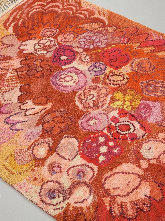Anita Dahlin, A RUG, "Blommattan", knotted pile, 170 x 123,5 cm, signed AB MMF AD.
