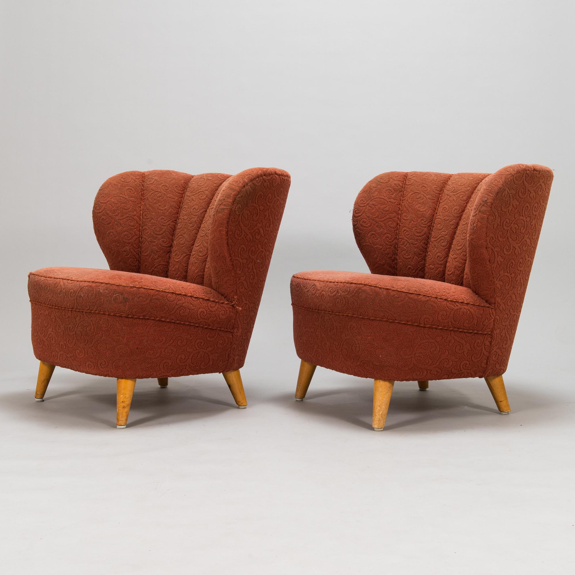 Fåtöljer, ett par, 1950-tal.