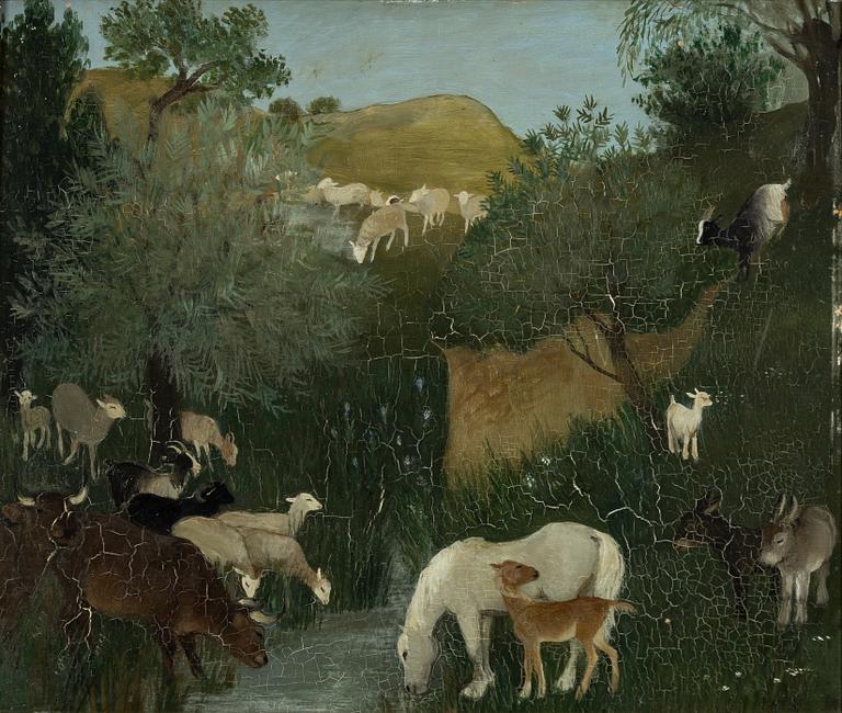 Maj Tydén Jerndahl, Landscape with grazing animals.