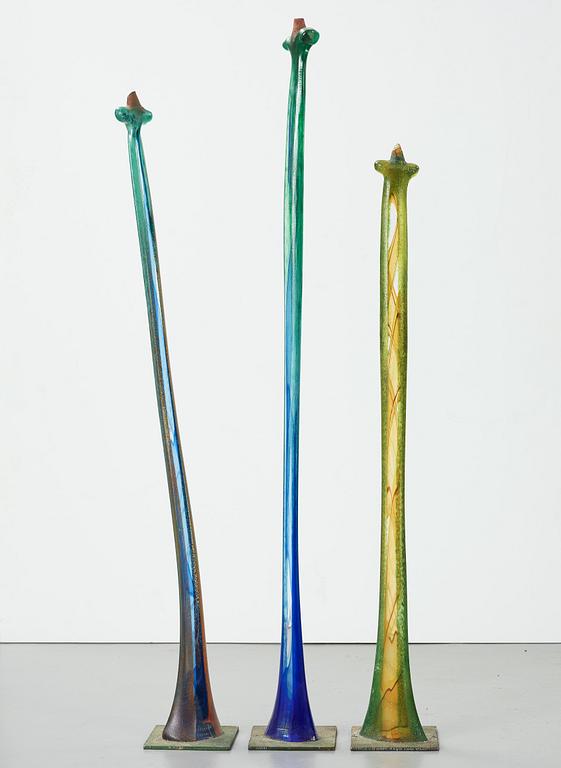 A Kjell Engman glass part sculpture group, Kosta Boda, Sweden 1997.