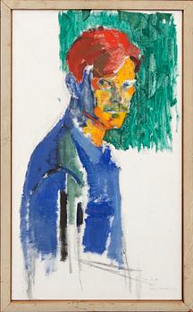 Pär Thorell, oil on canvas, self portrait, signed and dated -52.