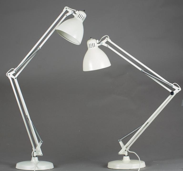 BORDSLAMPOR, ett par,  "L1", Jac Jacobsen, Luxo. 1900-talets andra hälft.