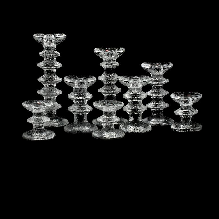 LJUSSTAKAR, 8 st, glas, "Festivo", Timo Sarpaneva, Ittala, formgivna 1966.