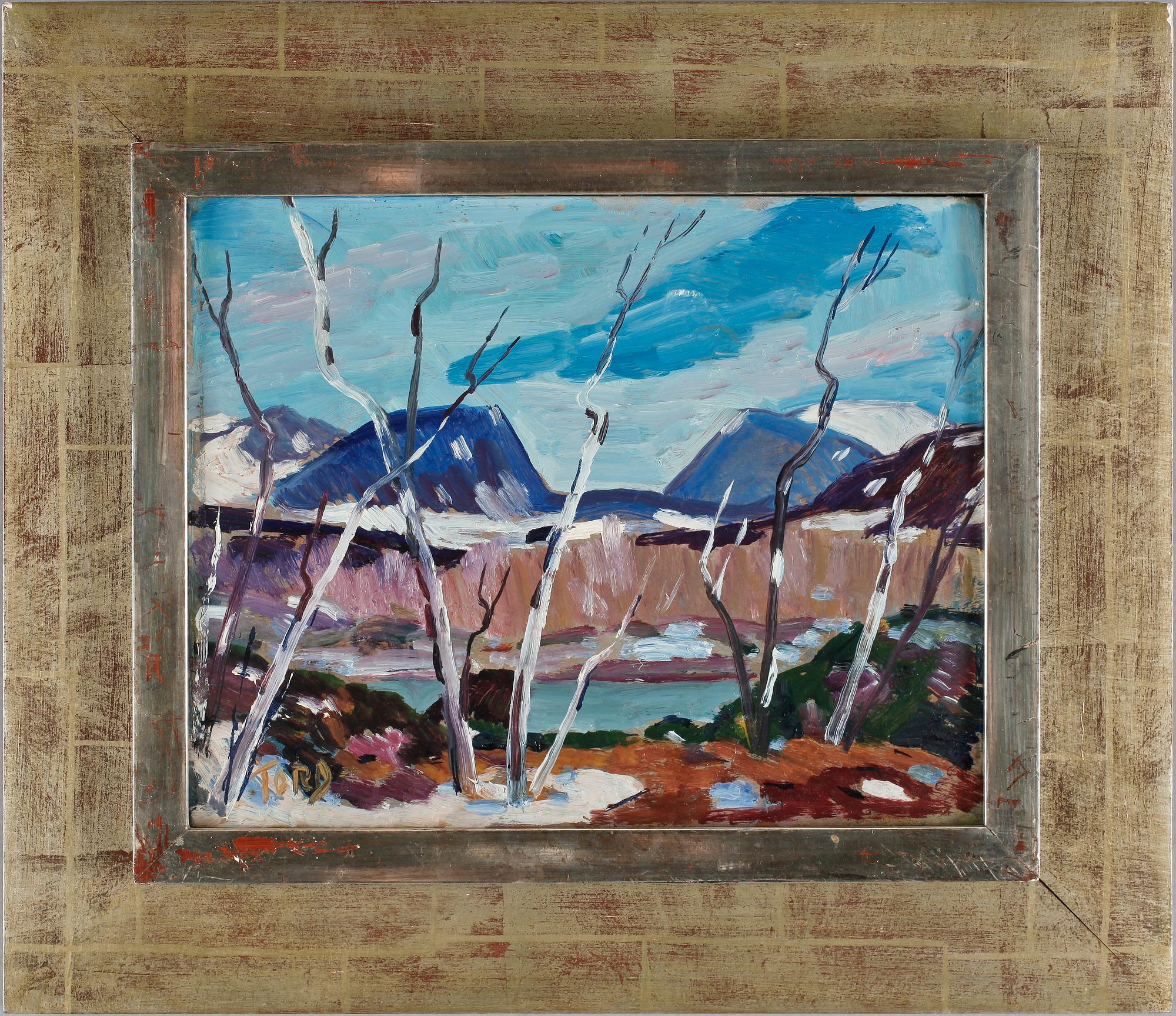 TORD och KJELL LEANDER-ENGSTRÖM, 4 st, olja på pannå.