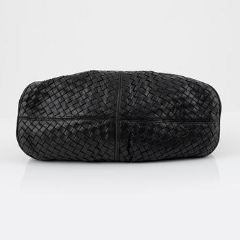 Bottega veneta, a black leather bag.