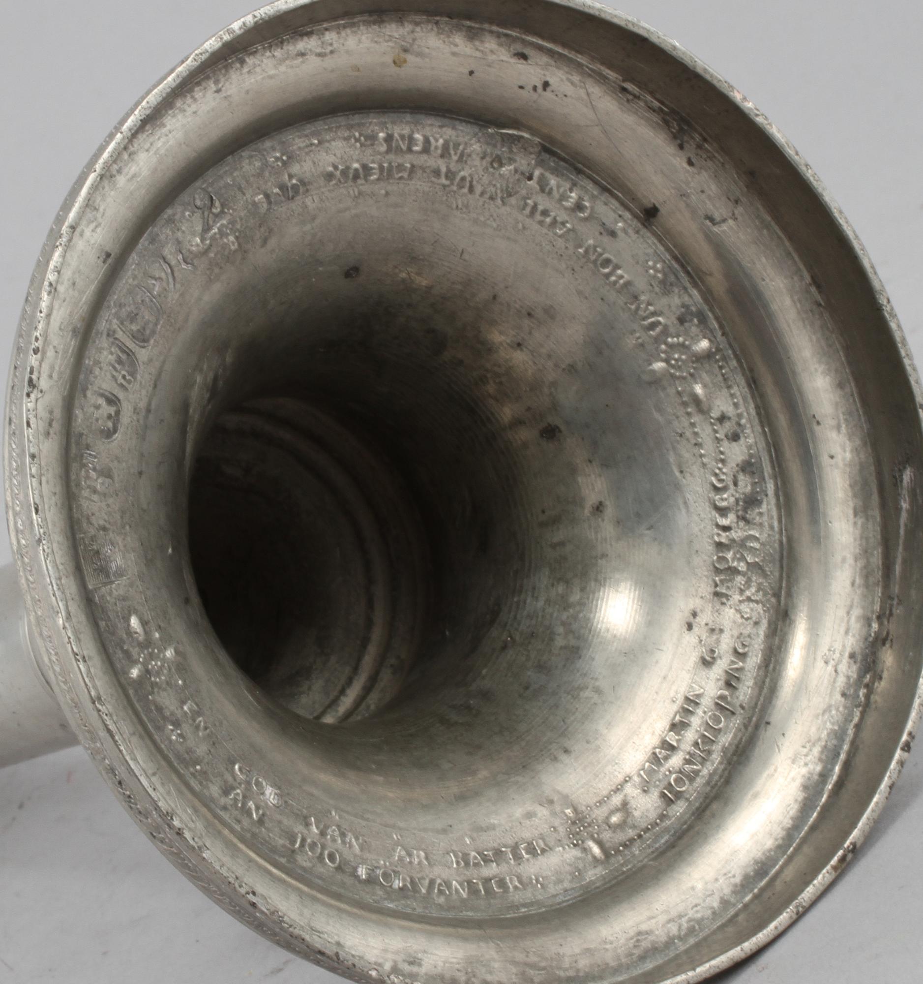 LJUSSTAKE, tenn, Martin Gustaf Moberg, Jönköping, 1795.
