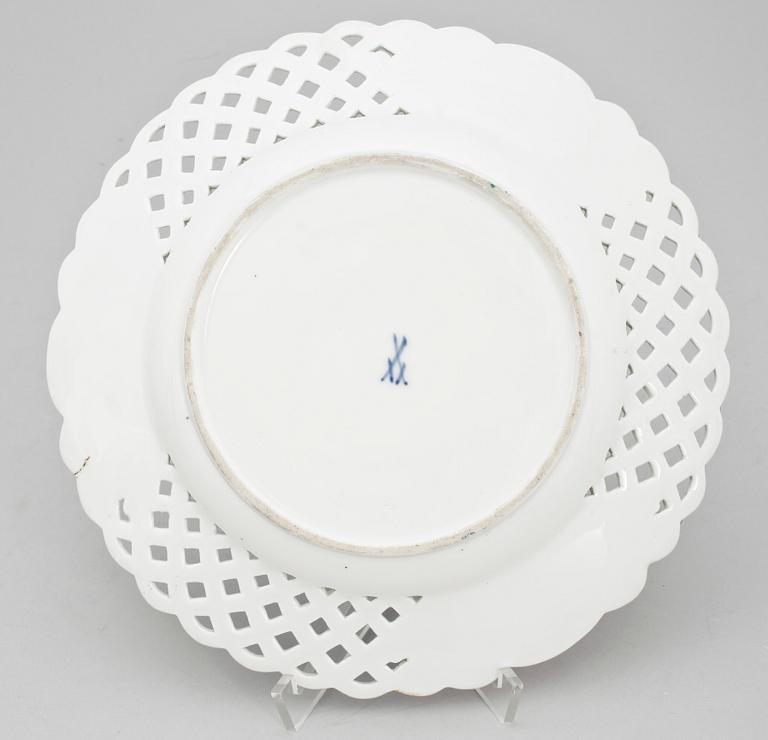 GALLERFAT, porslin, Meissen, 1800-talets mitt.