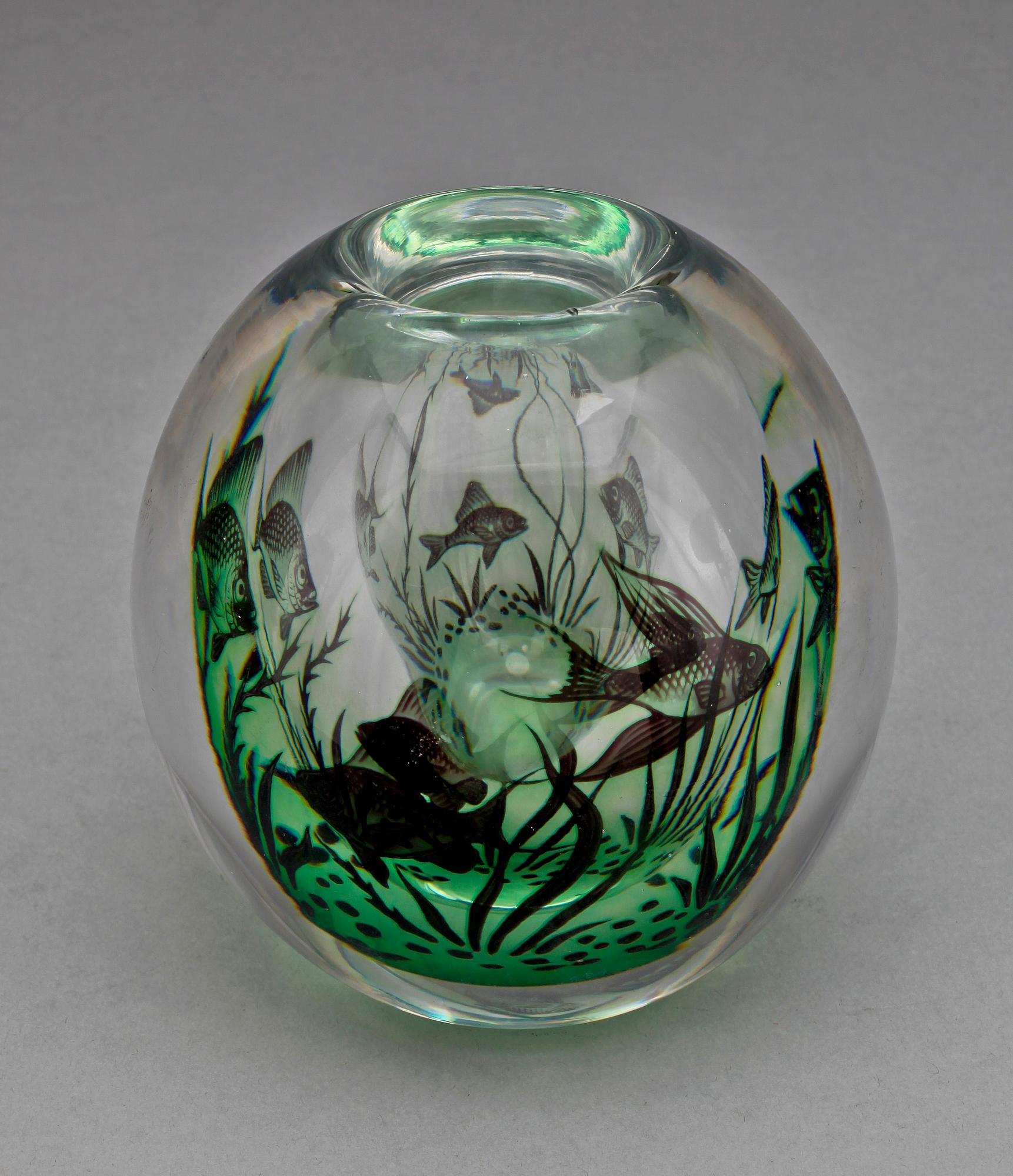 VAS, glas, fiskgraal, Edward Hald, Orrefors.