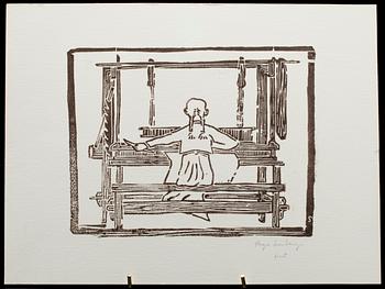 HUGO SIMBERG, träsnitt 2 st, signerade fecit.