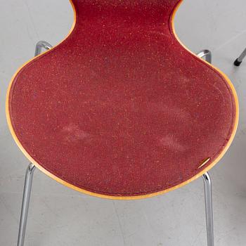 ARNE JACOBSEN, stolar 4 st, ”Sjuan”, Fritz Hansen, Danmark.