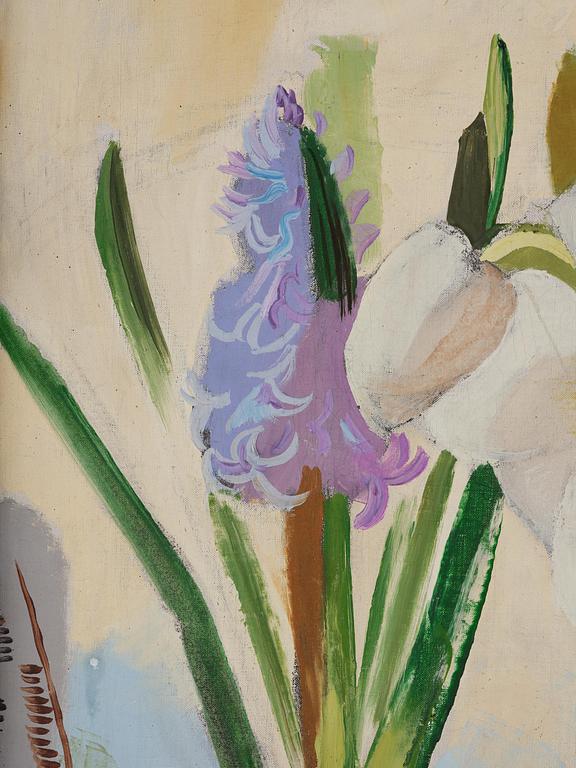 Isaac Grünewald, Flower still life with blue hyacinth.