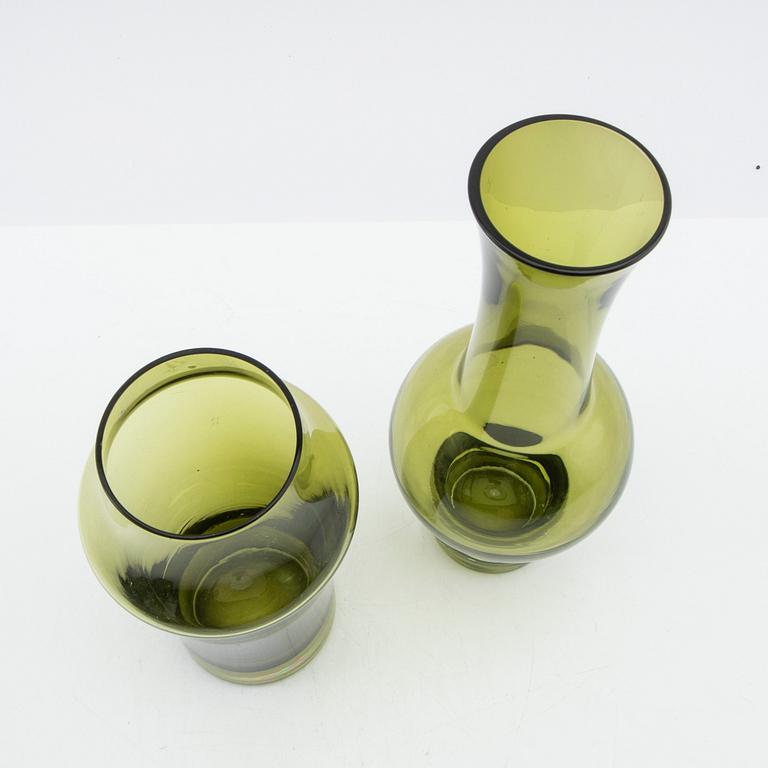 Tamara Aladin, Vases, 4 pcs, glass, Riihimäen Lasi, Finland, 1960s/70s.