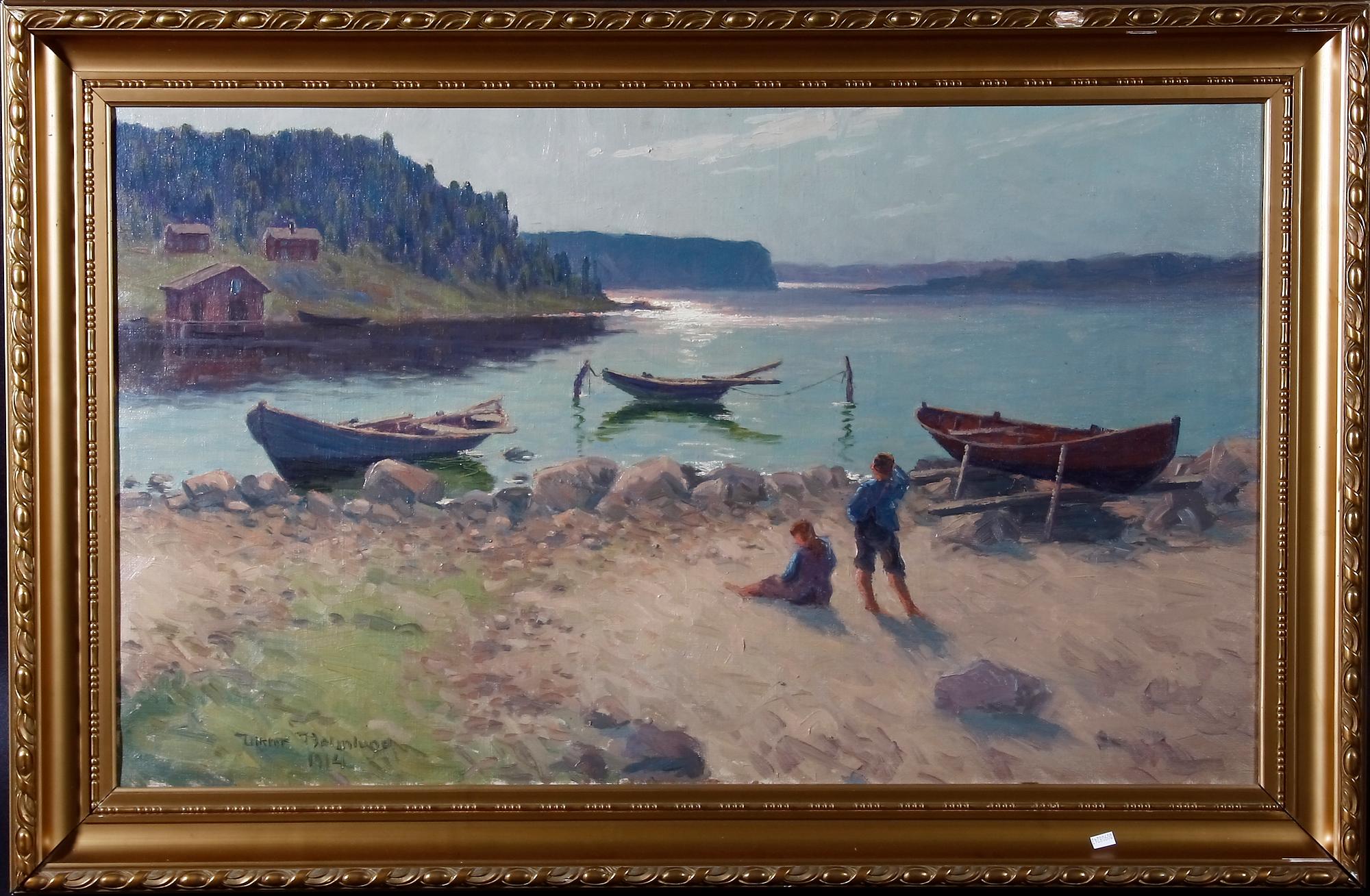 HOLMLUND, VIKTOR. Olja på duk, sign o dat 1914.