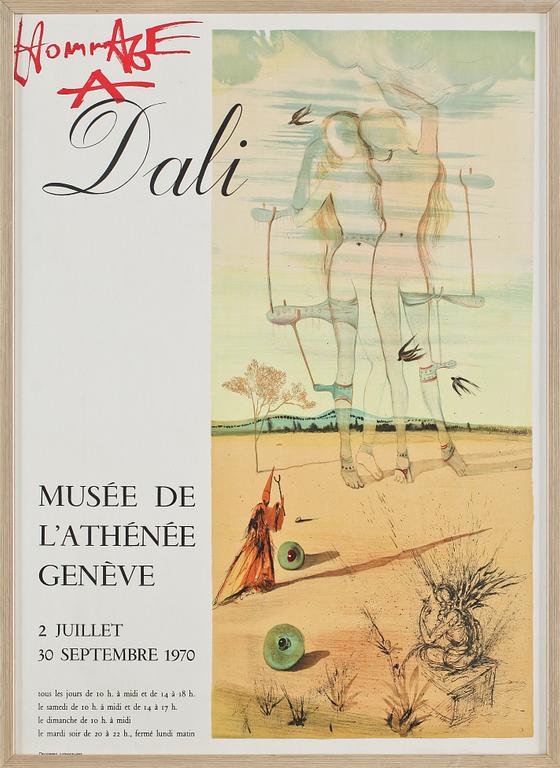 UTSTÄLLNINGSAFFISCHER, 2 st, Miro, efter, respektive Dali, efter, 1900-talets andra hälft.